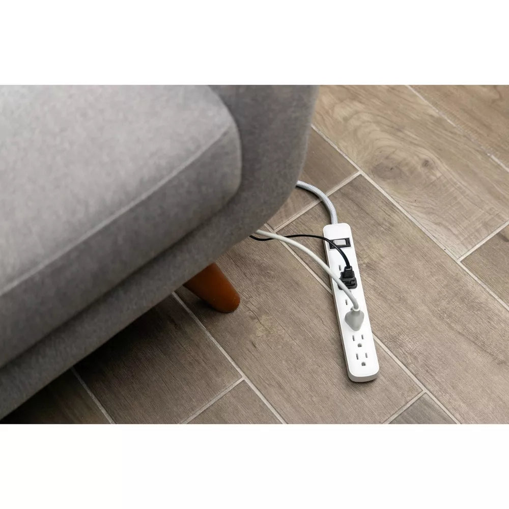 2‑Pack 2‑Foot Braided 6‑Outlet Surge Protector Power Strip view 4