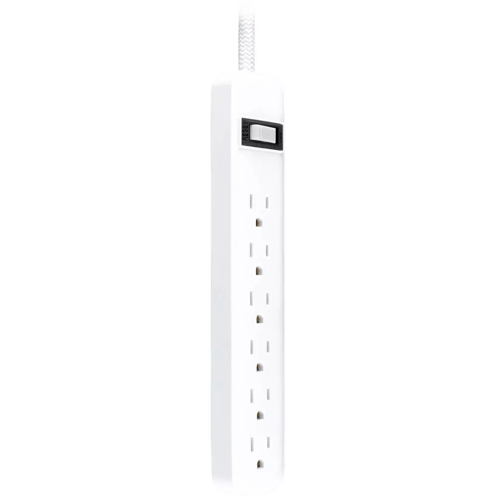2‑Pack 2‑Foot Braided 6‑Outlet Surge Protector Power Strip view 2