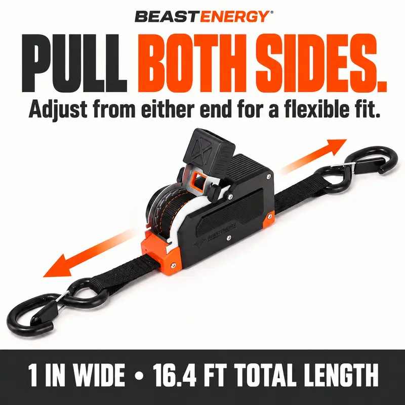 4PK Dual-End Retractable Ratchet Straps - Heavy Duty Adjustable Ropes - Image 10