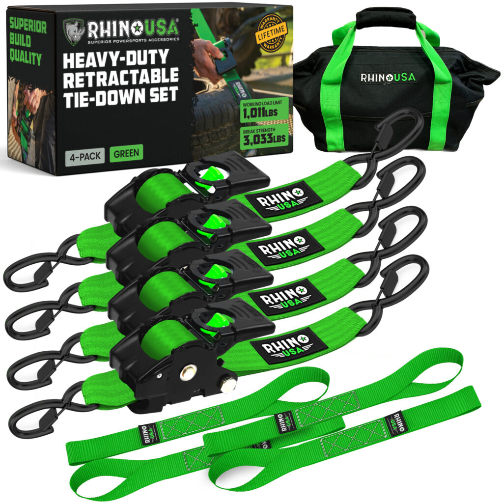 Rhino USA 2" x 10' Retractable Ratchet Straps